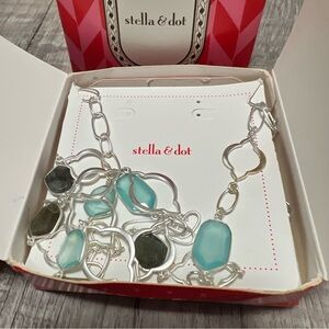 Stella & Dot Silver Arabesque Link Necklace